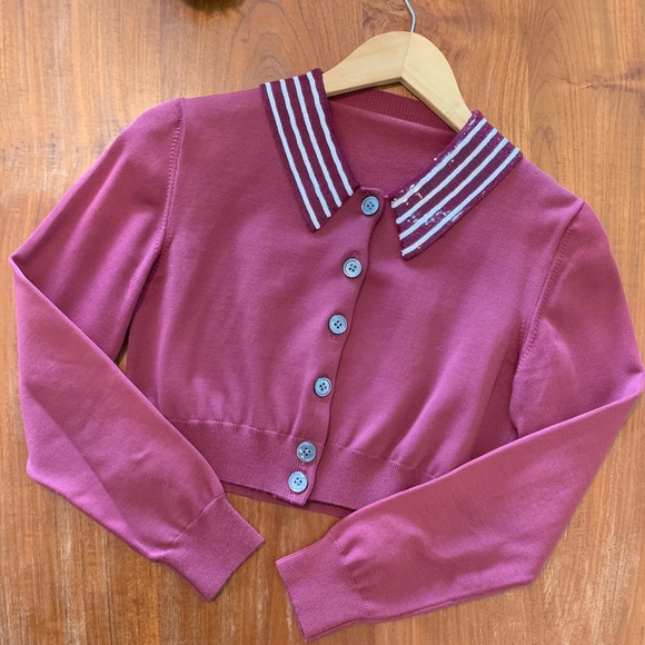 Marc Jacobs sequin collar crop cardigan - Picture 2 of 8